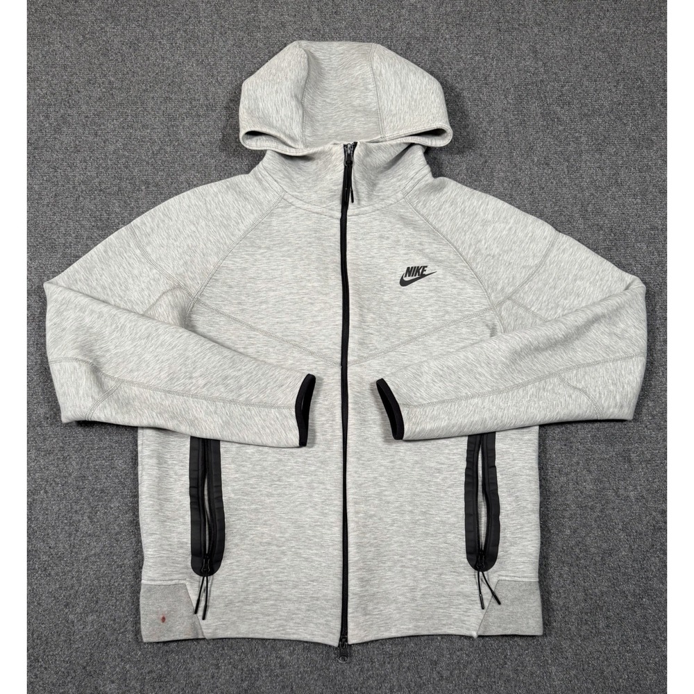 Nike NSW Tech Fleece Windrunner Gray Zip Up Hooded Jacket Mens Small FB7921-063